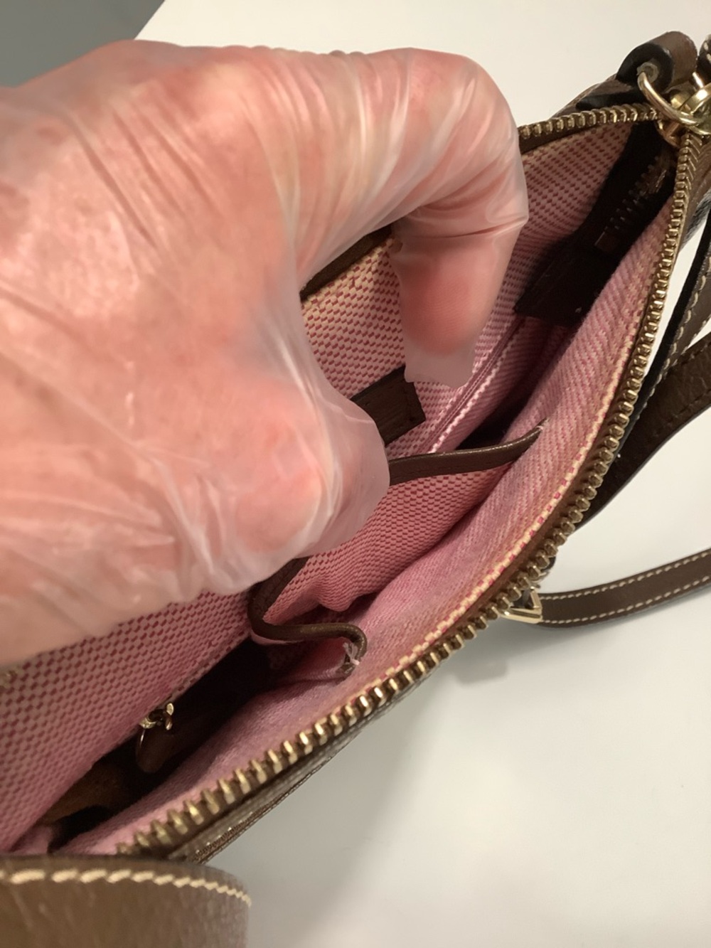 Dooney & Bourke Brown Leather Crossbody Bag - Picture 9 of 10